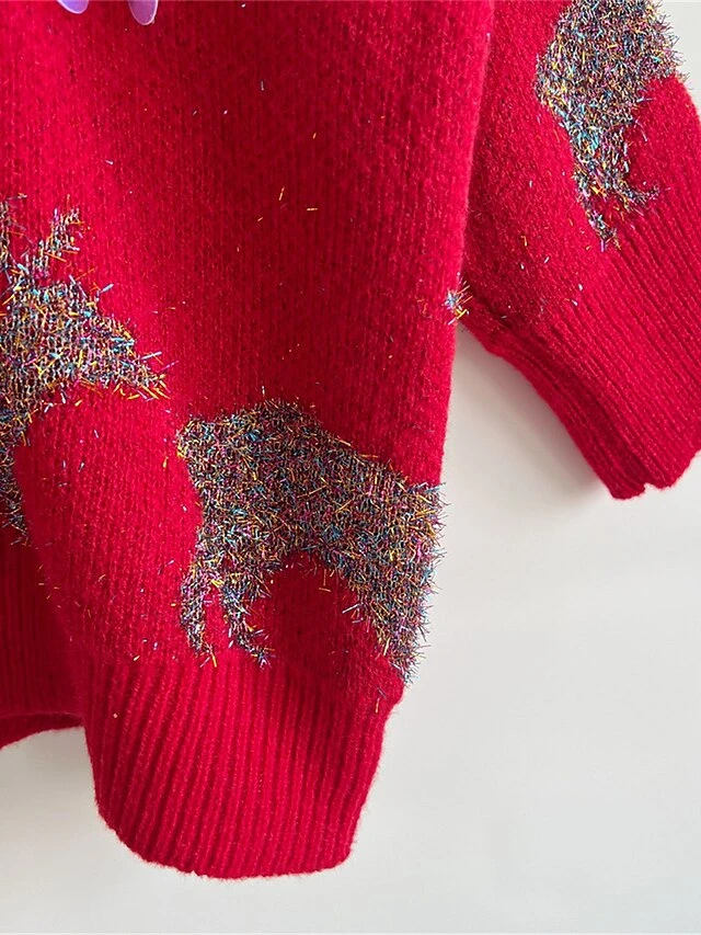 Women's Ugly Christmas Sweater Pullover Sweater Jumper Crew Neck Ribbed Knit Acrylic Sequins Fall Winter Regular Outdoor Christmas Daily Stylish Casual Soft Long Sleeve Elk Christmas Tree Snowflake 21 Women's Ugly Christmas Sweater Pullover Sweater Jumper Crew Neck Ribbed Knit Acrylic Sequins Fall Winter Regular Outdoor Christmas Daily Stylish Casual Soft Long Sleeve Elk Christmas Tree Snowflake - Image 19