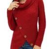 Women's Ugly Christmas Sweater Pullover Sweater Jumper Christmas Sweaters Crew Neck Waffle Knit Acrylic Button Knitted Fall Winter Regular Outdoor Christmas Daily Fashion Casual Soft Long Sleeve -Xmas Cothing Store ghkhme1697785132648