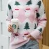 Women's Christmas Sweater Pullover Sweater Jumper Christmas Sweaters Crew Neck Ribbed Knit Acrylic Knitted Print Fall Winter Regular Outdoor Christmas Daily Stylish Casual Soft Long Sleeve -Xmas Cothing Store ghyluz1697290842509