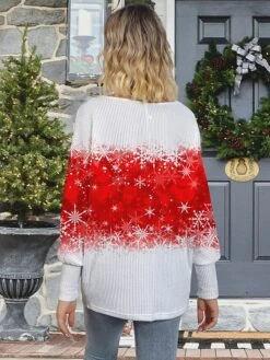 Women's Ugly Christmas Sweater Pullover Sweater Jumper Crew Neck Ribbed Knit Polyester Knitted Print Fall Winter Regular Outdoor Christmas Holiday Daily Stylish Casual Long Sleeve Santa Claus Wine Red -Xmas Cothing Store gkhinh1697771278038
