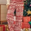 Women's Wide Leg Chinos Pants Trousers Full Length Active Fashion Home Christmas Xmas Red S M Fall Winter -Xmas Cothing Store gllvdo1695621360710