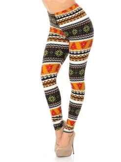 Women's Leggings Full Length High Cut High Waist Active Fashion Christmas Daily Yellow S M Fall & Winter
