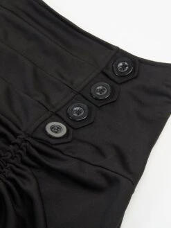 Women's Skirt Asymmetrical Polyester Lace Over Charmeuse Black Red Navy Blue Skirts Winter Ruffle Drawstring Side Button High Waist Steampunk® Retro Gothic Carnival Costumes Ladies Christmas -Xmas Cothing Store gquzwt1635224763857