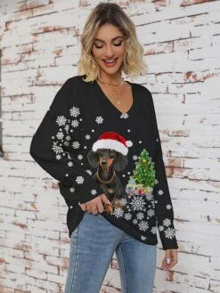 Women's Ugly Christmas Sweater Pullover Sweater Jumper Christmas Sweaters Crew Neck Ribbed Knit Acrylic Knitted Print Fall Winter Regular Outdoor Xmas Daily Stylish Casual Soft Long Sleeve Polka -Xmas Cothing Store grgahg1697291254416