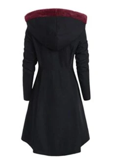 Women's Winter Coat Long Overcoat Christmas Cosplay Costume Single Breasted Pea Coat Thermal Warm Windproof Trench Coat Xmas Party Elegant Dress Outerwear Fall Outerwear Long Sleeve Red -Xmas Cothing Store gswtqy1669278111249