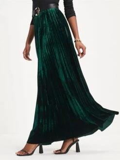 Women's Skirt Swing Maxi Skirt Gold Velvet Wine Red Dark Green Skirts Fall & Winter Pleated High Waist Fashion Elegant Christmas Xmas StreetM L XL 17 Women's Skirt Swing Maxi Skirt Gold Velvet Wine Red Dark Green Skirts Fall & Winter Pleated High Waist Fashion Elegant Christmas Xmas StreetM L XL -Xmas Cothing Store guowph1694686977057