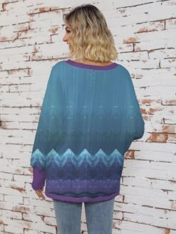 Women's Pullover Sweater Jumper V Neck Ribbed Knit Print Fall Winter Regular Christmas Stylish Soft Long Sleeve Santa Claus Xmas Tree Red Purple S M L -Xmas Cothing Store gvigcd1697106103015