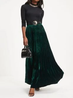 Women's Skirt Swing Maxi Skirt Gold Velvet Wine Red Dark Green Skirts Fall & Winter Pleated High Waist Fashion Elegant Christmas Xmas StreetM L XL 16 Women's Skirt Swing Maxi Skirt Gold Velvet Wine Red Dark Green Skirts Fall & Winter Pleated High Waist Fashion Elegant Christmas Xmas StreetM L XL -Xmas Cothing Store gwjqzt1694686976515