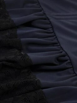 Women's Skirt Asymmetrical Polyester Lace Over Charmeuse Black Red Navy Blue Skirts Winter Ruffle Drawstring Side Button High Waist Steampunk® Retro Gothic Carnival Costumes Ladies Christmas -Xmas Cothing Store gyggvn1635224751005