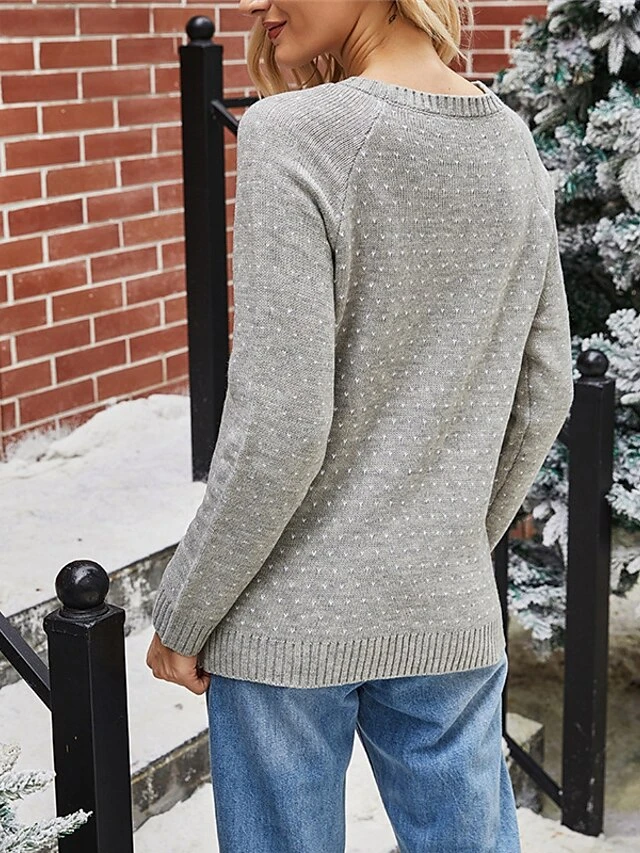 Women's Ugly Christmas Sweater Pullover Sweater Jumper Crew Neck Ribbed Knit Acrylic Knitted Fall Winter Outdoor Xmas Holiday Stylish Casual Soft Long Sleeve Snowman Snowflake Navy Blue Gray S M 8 Women's Ugly Christmas Sweater Pullover Sweater Jumper Crew Neck Ribbed Knit Acrylic Knitted Fall Winter Outdoor Xmas Holiday Stylish Casual Soft Long Sleeve Snowman Snowflake Navy Blue Gray S M - Image 6