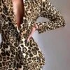 Women's Blazer Suits Fall 2 Pcs Leopard Blazer & Short Pant Christmas Party Wear Fashion Slim Fit Outerwear Long Sleeve Fall -Xmas Cothing Store hdmkvm1694429089729