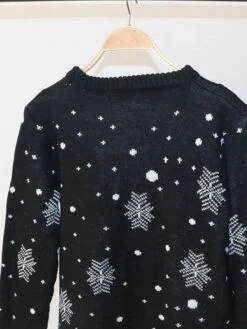 Women's Ugly Christmas Sweater Pullover Sweater Jumper Crew Neck Ribbed Knit Nylon Patchwork Knitted Fall Winter Xmas Holiday Stylish Casual Soft Long Sleeve Animal Snowflake Black Red S M L -Xmas Cothing Store hgskbx1662099931658