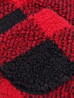 Women's Teddy Vest Winter Christmas Plaid Sleeveless Teddy Coat With Hood Fall Open Front Sherpa Jacket With Pockets Thermal Warm Windproof Casual Daily Street Xmas Jacket Red -Xmas Cothing Store himodz1694506007238