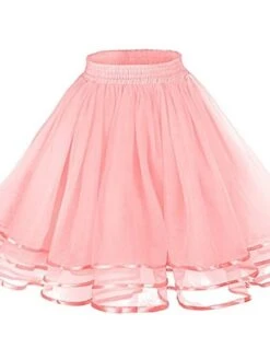 Women's Skirt Xmas Christmas Black White Red Orange Skirts Layered Tulle Lined Daily Party One-Size -Xmas Cothing Store hjiyrv1627011720393