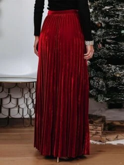 Women's Skirt Swing Maxi Skirt Gold Velvet Wine Red Dark Green Skirts Fall & Winter Pleated High Waist Fashion Elegant Christmas Xmas StreetM L XL 14 Women's Skirt Swing Maxi Skirt Gold Velvet Wine Red Dark Green Skirts Fall & Winter Pleated High Waist Fashion Elegant Christmas Xmas StreetM L XL -Xmas Cothing Store hjyokk1694686972626