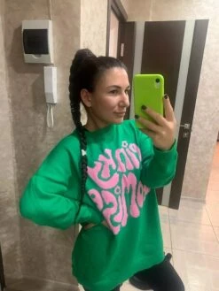 Women's Pullover Sweater Jumper Crew Neck Chunky Knit Acrylic Polyester Knit Oversized Puff Sleeve Fall Winter Cropped Christmas Date New Year Xmas Sexy Casual Long Sleeve Color Block Letter Red Green -Xmas Cothing Store hkoeic1694515387725