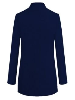 Women's Pea Coat Winter Coat Open Front Stand Collar Trench Coat Fall Warm Windproof Overcoat Christmas Jacket Caramel Colour -Xmas Cothing Store hlouqe1632647384512