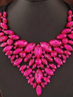 1PC Statement Necklace Crystal Necklace For Women's Wedding Christmas Party Evening Alloy Retro Alphabet Shape Precious -Xmas Cothing Store hoqsyl1687946896071