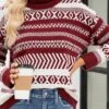 Women's Ugly Christmas Sweater Pullover Sweater Jumper Christmas Sweaters Turtleneck Ribbed Knit Polyester Knitted Fall Winter Regular Outdoor Christmas Daily Stylish Casual Soft Long Sleeve