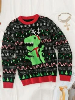 Women's Ugly Christmas Sweater Pullover Sweater Jumper Christmas Sweaters Crew Neck Ribbed Knit Acrylic Knitted Print Fall Winter Regular Outdoor Christmas Daily Fashion Casual Soft Long Sleeve -Xmas Cothing Store hqbuks1697785109460