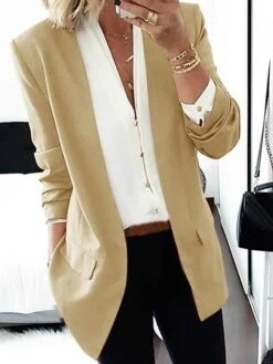 Women's Blazer Christmas Blazer Red Party Xmas Jacket Open Front Business Formal Coat With Pocket Fall Outerwear Long Sleeve Fall Light Blue Black -Xmas Cothing Store hsijfw1695715275621