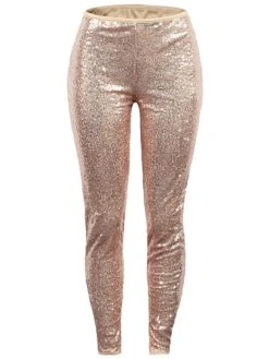 Women's Tights Leggings Red & White Green Apricot Fashion Sparkle Sparkle & Shine Xmas Party Christmas Street Sequins Stretchy Full Length Comfort Plain S M L XL XXL -Xmas Cothing Store hspkol1666251390796