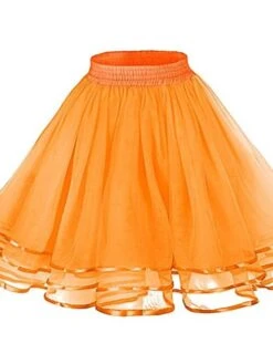Women's Skirt Xmas Christmas Black White Red Orange Skirts Layered Tulle Lined Daily Party One-Size -Xmas Cothing Store hukcqd1694170454325
