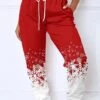 Women's Christmas Sweatpants Joggers Snowflake Print Full Length Pocket Daily Xmas Wear Blue Black Grey S 3XL Fall, Winter -Xmas Cothing Store hzjdpz1695289620292