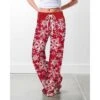 Women's Wide Leg Pants Trousers Trousers Red Fashion Christmas Weekend Xmas Wide Leg Baggy Micro-elastic Full Length Comfort Snowflake S M L XL XXL / Print -Xmas Cothing Store hzsswq1665553431987