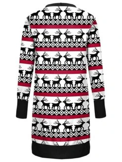 Women's Ugly Christmas Sweater Cardigan Sweater Jacket V Neck Ribbed Knit Polyester Button Knitted Print Fall Winter Long Outdoor Christmas Daily Fashion Casual Soft Long Sleeve Plaid Elk Christmas -Xmas Cothing Store ibmjpn1697290888994
