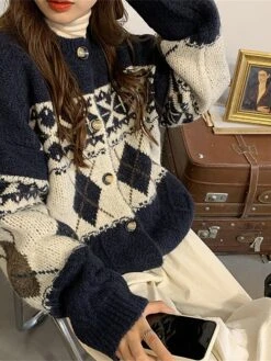 Women's Ugly Christmas Sweater Cardigan Sweater Jacket Crew Neck Cable Knit Polyester Button Knitted Print Fall Winter Regular Outdoor Christmas Daily Stylish Casual Soft Long Sleeve Print Navy Blue 39 Women's Ugly Christmas Sweater Cardigan Sweater Jacket Crew Neck Cable Knit Polyester Button Knitted Print Fall Winter Regular Outdoor Christmas Daily Stylish Casual Soft Long Sleeve Print Navy Blue -Xmas Cothing Store ibxipn1697626901165