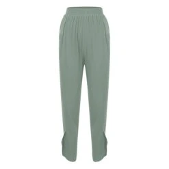 Women‘s Cotton Linen Pants With Side Pockets Christmas Wide-Leg Loose Casual Summer Fall White Light Blue S 2XL -Xmas Cothing Store icuwav1675063391468