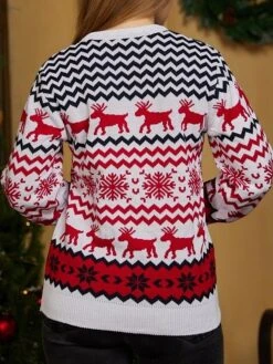 Women's Ugly Christmas Sweater Pullover Sweater Jumper Crew Neck Ribbed Knit Polyester Patchwork Fall Winter Regular Outdoor Christmas Daily Stylish Casual Soft Long Sleeve Elk Striped Snowflake 14 Women's Ugly Christmas Sweater Pullover Sweater Jumper Crew Neck Ribbed Knit Polyester Patchwork Fall Winter Regular Outdoor Christmas Daily Stylish Casual Soft Long Sleeve Elk Striped Snowflake -Xmas Cothing Store ifarap1696903328607