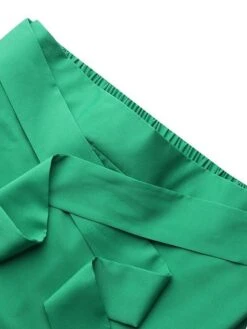 Women's Trumpet / Mermaid Wrap Christmas Skirts Wine Black Green Skirts Ruffle Asymmetric Hem Vintage Elegant Office Party Street S M L -Xmas Cothing Store iltufm1599115787170