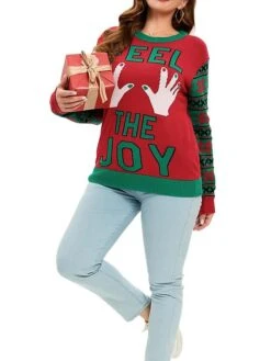 Women's Ugly Christmas Sweater Pullover Sweater Jumper Crew Neck Ribbed Knit Polyester Knitted Print Fall Winter Regular Outdoor Xmas Holiday Daily Stylish Casual Long Sleeve Print Black Green S -Xmas Cothing Store imefiw1697290867892