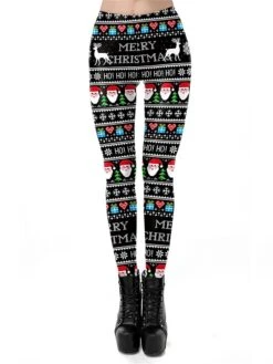 Women's Leggings Full Length Print Micro-elastic Mid Waist Vacation Fashion Christmas SKDK144 SKDK122 S M Fall Winter -Xmas Cothing Store imktpx1696232190081