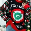 Women's Ugly Christmas Sweater Pullover Sweater Jumper Crew Neck Ribbed Knit Acrylic Patchwork Fall Winter Regular Outdoor Xmas Daily Stylish Casual Soft Long Sleeve Letter Christmas Tree -Xmas Cothing Store iropqa1696823505720
