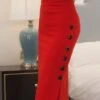 Women's Skirt Pencil Bodycon Work Skirts Black Red Skirts Split Fashion Christmas Office / Career S M L