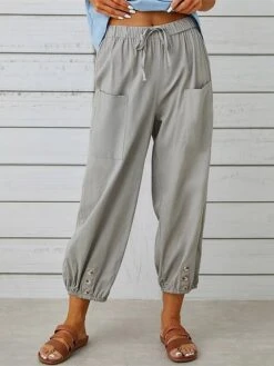 Women's Linen Pants Cropped Pants Harem Pants Ankle-Length Cotton And Linen Pocket Vacation Xmas Streetwear Christmas Street Black White S M Winter Autumn / Fall 17 Women's Linen Pants Cropped Pants Harem Pants Ankle-Length Cotton And Linen Pocket Vacation Xmas Streetwear Christmas Street Black White S M Winter Autumn / Fall -Xmas Cothing Store isilpu1695347131596