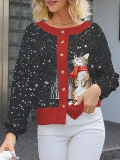 Women's Ugly Christmas Sweater Pullover Sweater Jumper Christmas Sweaters Crew Neck Ribbed Knit Acrylic Knitted Print Fall Winter Regular Outdoor Xmas Daily Stylish Casual Soft Long Sleeve