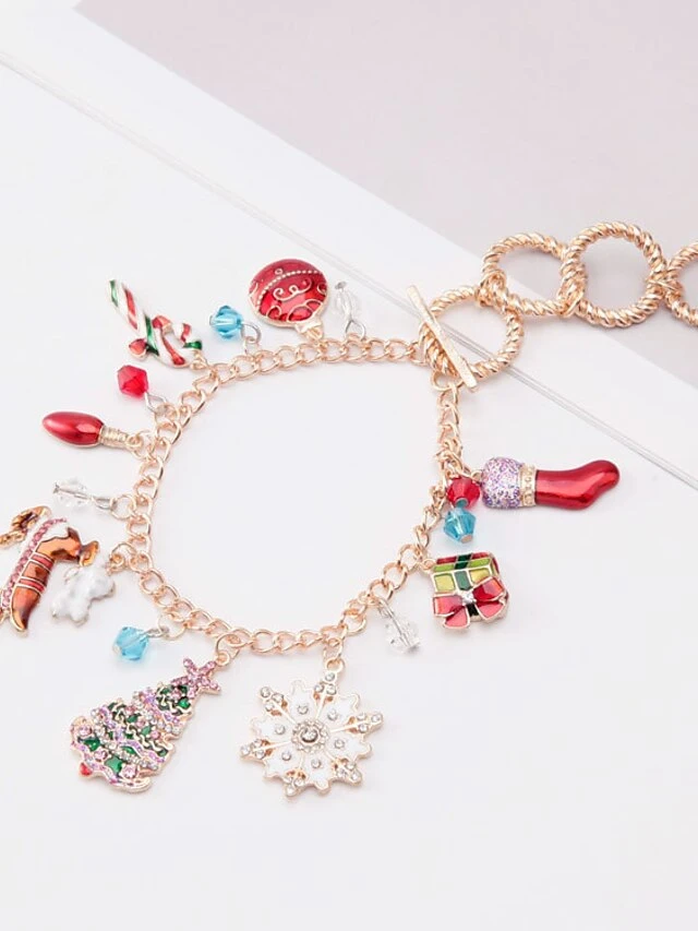 Women's Bracelet Classic Bell Christmas Tree Fashion Personalized Alloy Bracelet Jewelry Rainbow For Xmas Festival 5 Women's Bracelet Classic Bell Christmas Tree Fashion Personalized Alloy Bracelet Jewelry Rainbow For Xmas Festival - Image 3