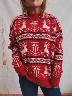 Women's Ugly Christmas Sweater Pullover Sweater Jumper Crew Neck Ribbed Knit Polyester Oversized Fall Winter Regular Outdoor Xmas Daily Stylish Casual Soft Long Sleeve Elk Red S M L 15 Women's Ugly Christmas Sweater Pullover Sweater Jumper Crew Neck Ribbed Knit Polyester Oversized Fall Winter Regular Outdoor Xmas Daily Stylish Casual Soft Long Sleeve Elk Red S M L -Xmas Cothing Store jfvvsl1696823459165