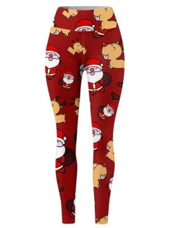 Women's Leggings Full Length Print Micro-elastic High Waist Fashion Streetwear Outdoor Christmas 2-30 2-14 S M Fall Winter -Xmas Cothing Store jgfuxn1696232203318