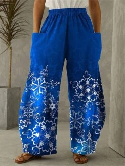 Women's Wide Leg Pants Trousers Full Length Vacation Fashion Home Christmas PP3595471 PP3595131 S M Fall Winter -Xmas Cothing Store jgnihd1695635904738