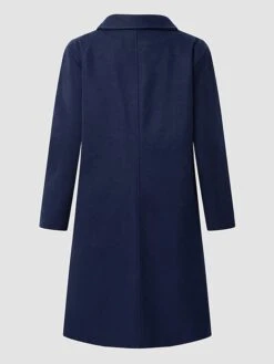 Women's Winter Coat Wool Blend Coat Long Overcoat Single Breasted Lapel Pea Coat Christmas Party Outfit Red Warm Windproof Trench Coat -Xmas Cothing Store jhnjwa1659938461310