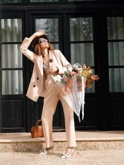 Women's Suits Blazer Office Christmas Work Xmas Spring Fall Coat Regular Fit Thermal Warm Windproof Breathable Stylish Contemporary Modern Style Jacket Long Sleeve Solid Color With Pockets Oversize -Xmas Cothing Store jishmm1697699873425