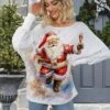 Women's Ugly Christmas Sweater Pullover Sweater Jumper Crew Neck Ribbed Knit Polyester Knitted Print Fall Winter Regular Outdoor Christmas Holiday Daily Stylish Casual Long Sleeve Santa Claus Wine Red 1 Women's Ugly Christmas Sweater Pullover Sweater Jumper Crew Neck Ribbed Knit Polyester Knitted Print Fall Winter Regular Outdoor Christmas Holiday Daily Stylish Casual Long Sleeve Santa Claus Wine Red -Xmas Cothing Store jkddzf1697771275767