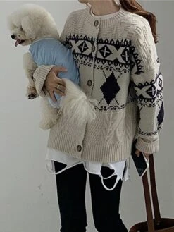 Women's Ugly Christmas Sweater Cardigan Sweater Jacket Crew Neck Cable Knit Polyester Button Knitted Print Fall Winter Regular Outdoor Christmas Daily Stylish Casual Soft Long Sleeve Print Navy Blue 32 Women's Ugly Christmas Sweater Cardigan Sweater Jacket Crew Neck Cable Knit Polyester Button Knitted Print Fall Winter Regular Outdoor Christmas Daily Stylish Casual Soft Long Sleeve Print Navy Blue -Xmas Cothing Store jkdyqn1697626883102