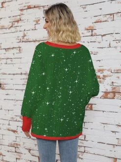 Women's Sweater Dress Turtleneck Ribbed Knit Print Fall Winter Long Christmas Xmas Stylish Soft Long Sleeve Animal Santa Claus Wine Green S M L -Xmas Cothing Store jnydkd1697105701845