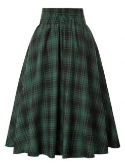 Women's Skirt A Line Swing Midi Red Blue Green Khaki Skirts Fall & Winter Print High Waist Fashion Casual Christmas Street Xmas S M L -Xmas Cothing Store jowyqn1692948667604